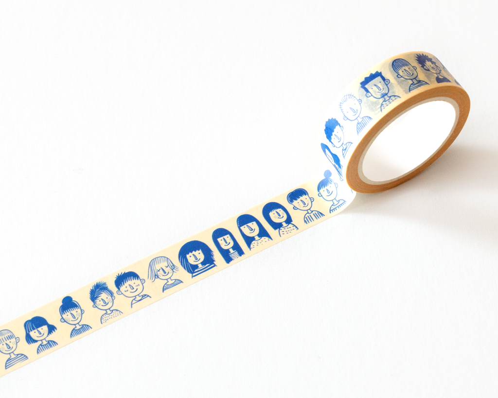 Illustrated Faces Washi Tape