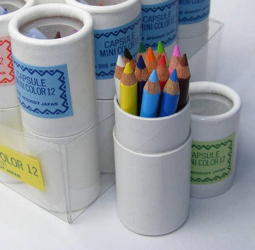 12 mini pencils in mini paper tube