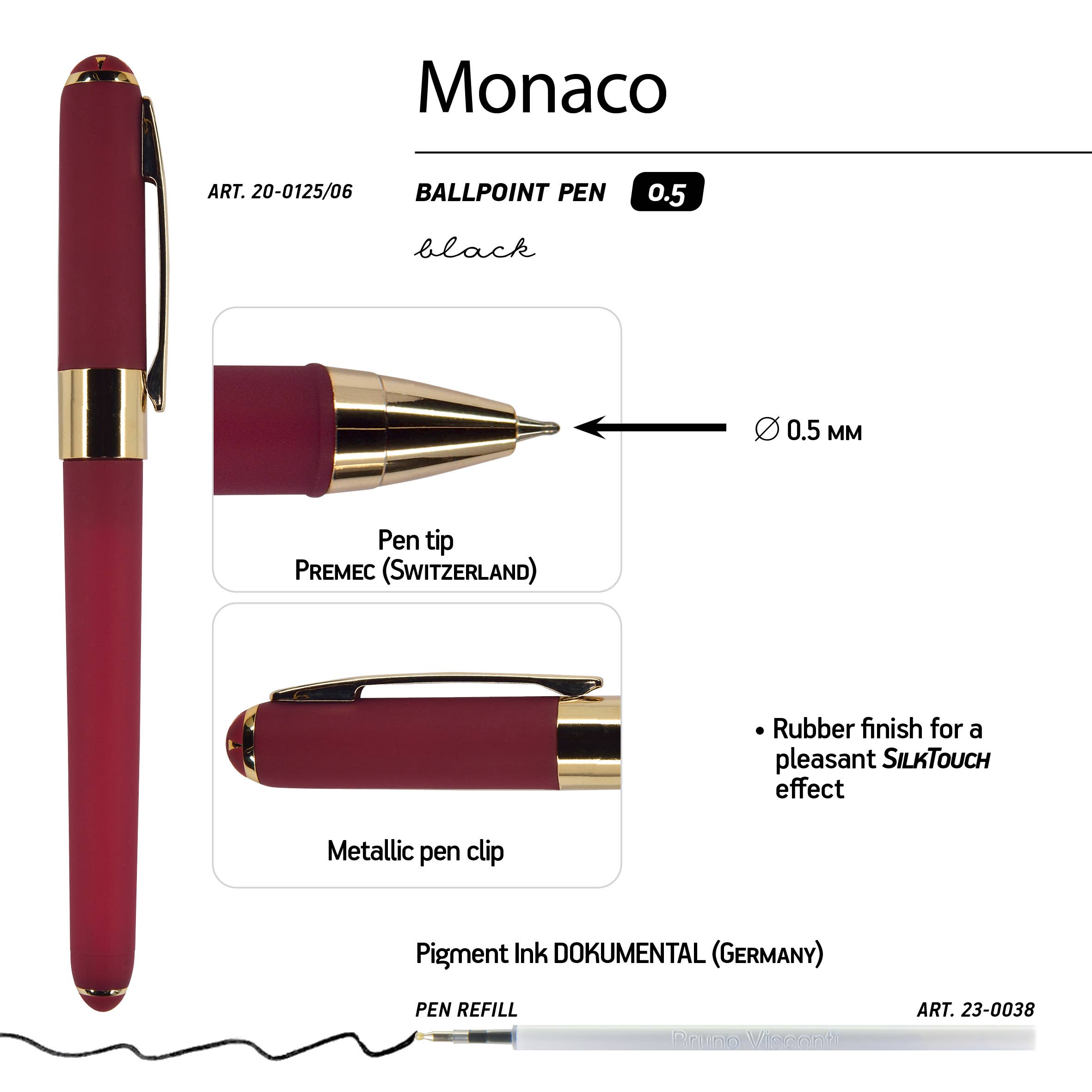 Monaco Collection Bordeaux Ballpoint Pen