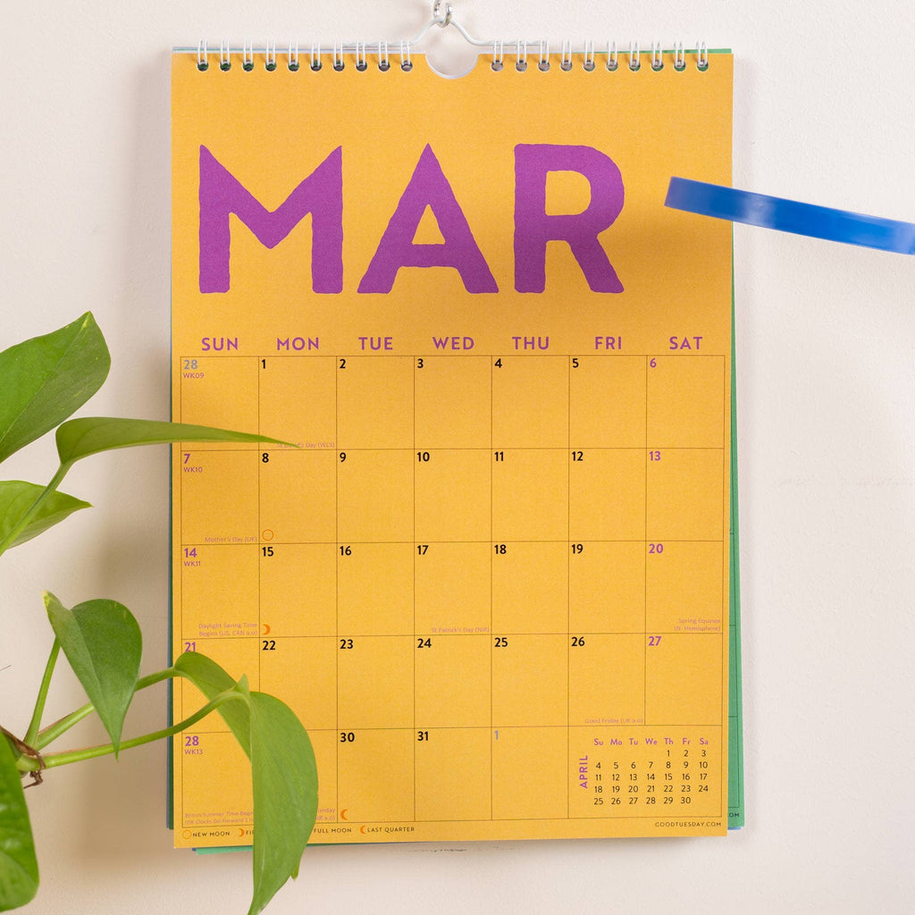 2027 Calendar | Colourburst | A4 | Sunday Start