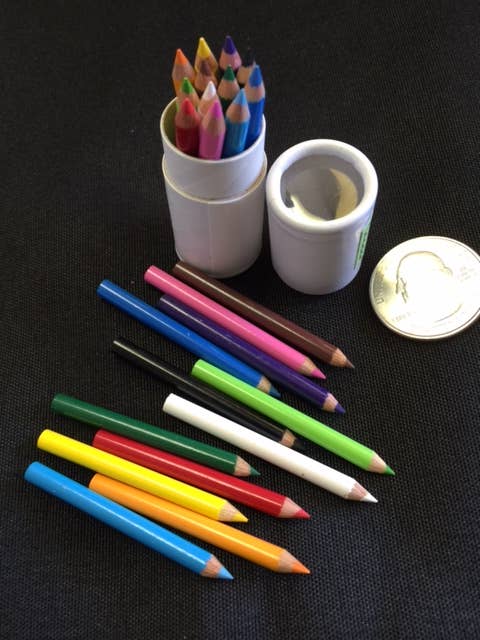 12 mini pencils in mini paper tube