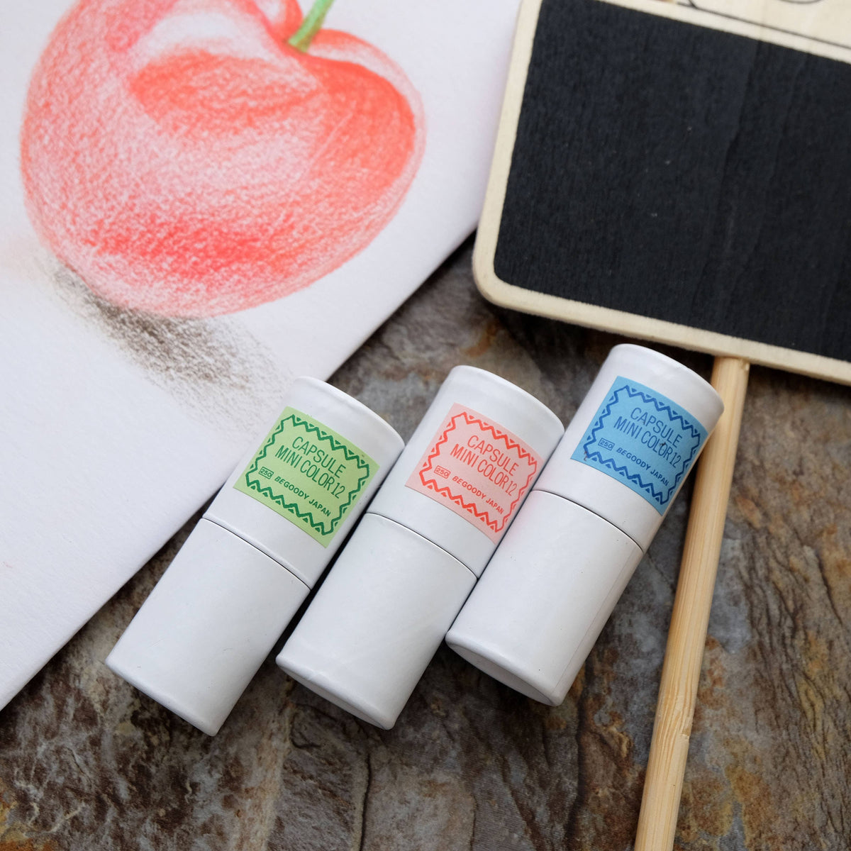 12 mini pencils in mini paper tube