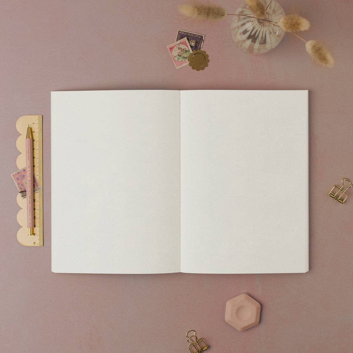 Blush Harlequin Notebook | Plain Page Journal | Notebooks