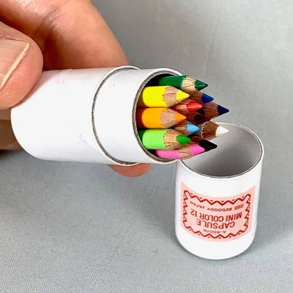 12 mini pencils in mini paper tube
