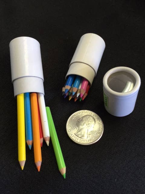 12 mini pencils in mini paper tube