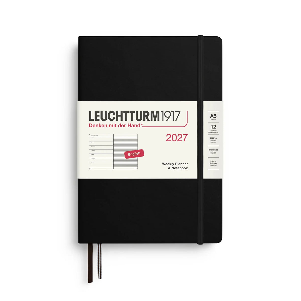 Weekly Planner & Notebook 2027, 12 Months, Ruled