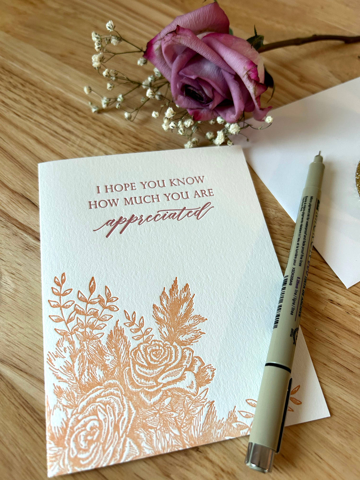 Hope You Know You Are Appreciated Letterpress Card