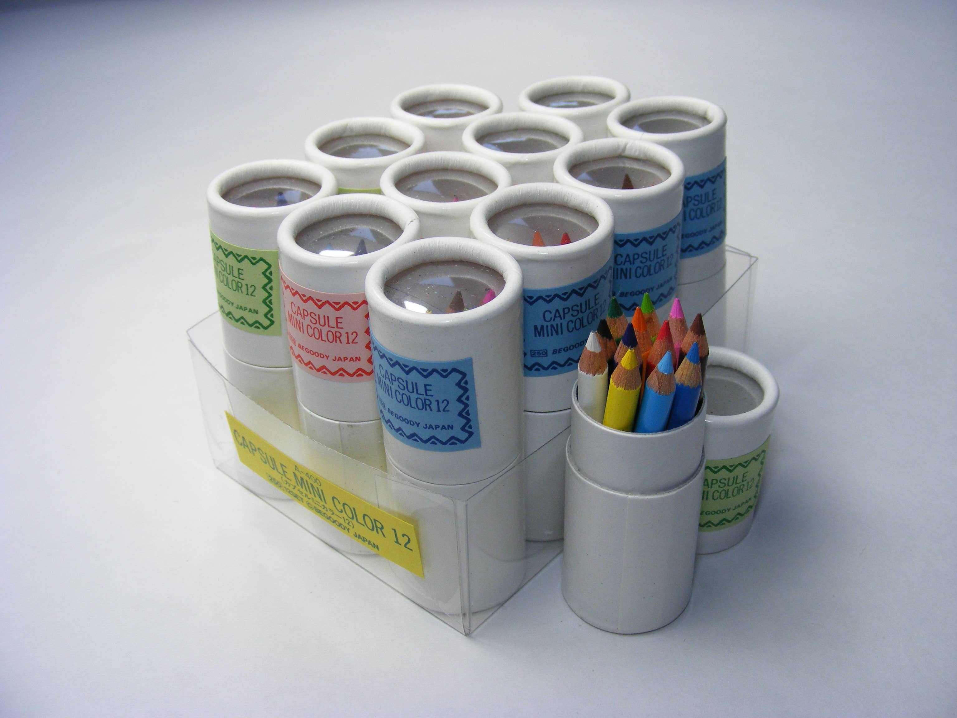 12 mini pencils in mini paper tube
