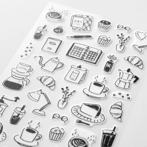 Midori Monotone Cafe Stickers
