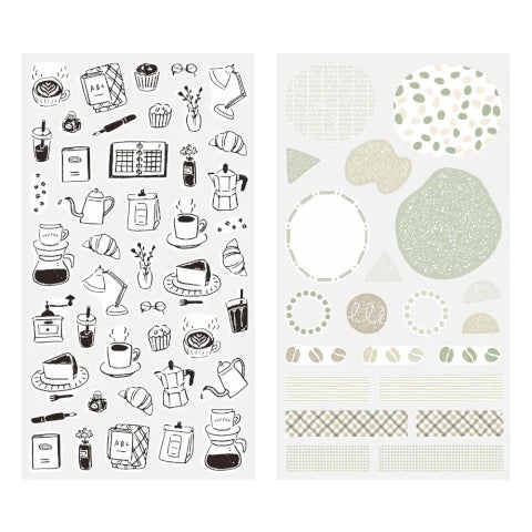 Midori Monotone Cafe Stickers