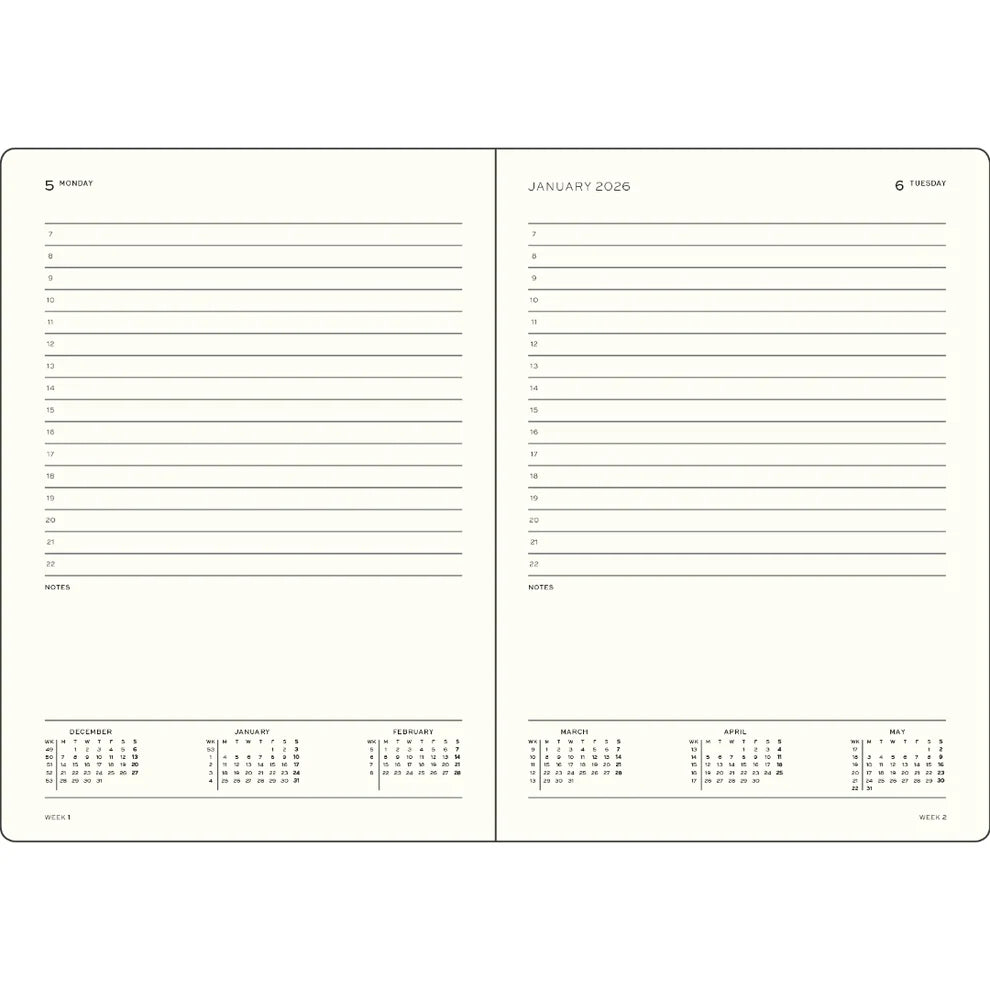 Daily Planner 2027, 12 Months, Ruled