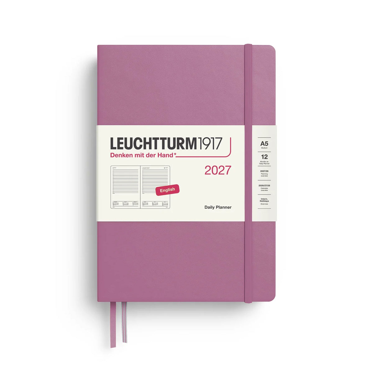 Daily Planner 2027, 12 Months, Ruled