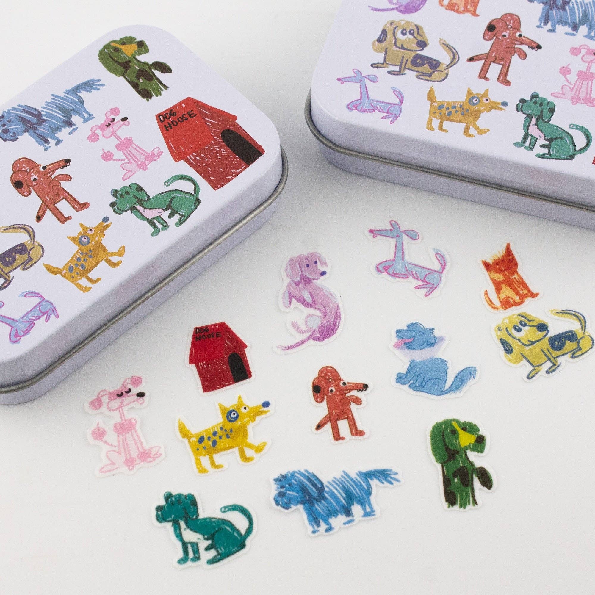 Dog Park Washi Flake and Stationery Trinket Tin