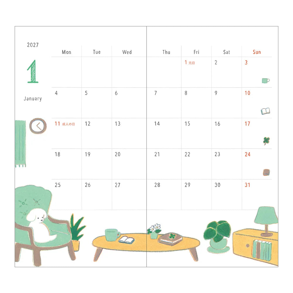 POCKET DIARY SLIM DOG 2027