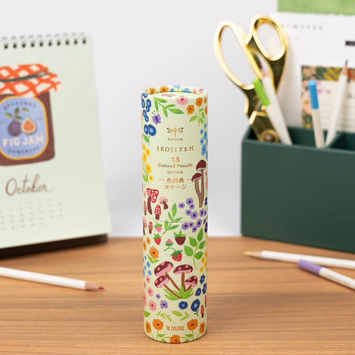 Irojiten Colored Pencils Desk Cup, Cottage