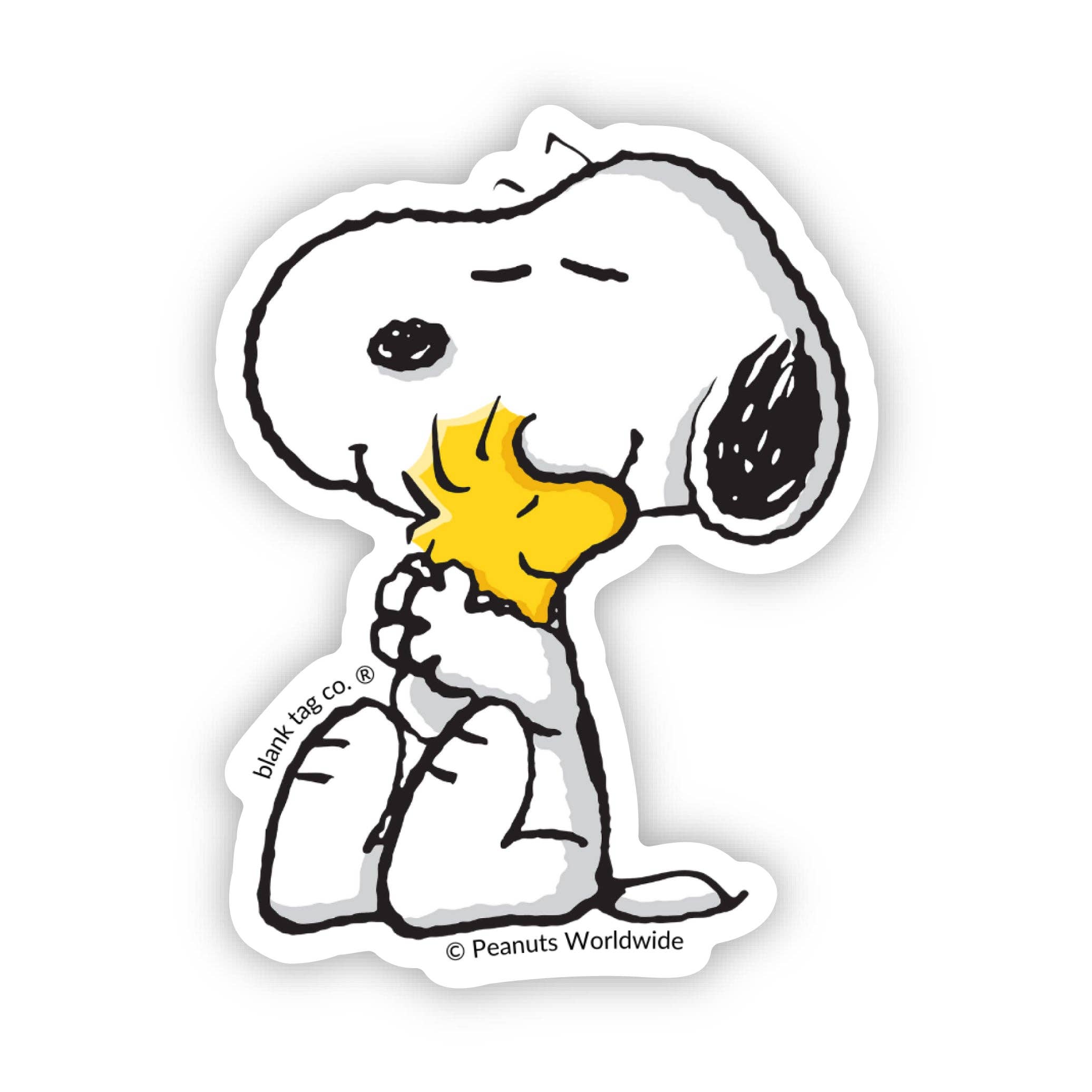 Peanuts® Waterproof Sticker - Snoopy Hugging Woodstock