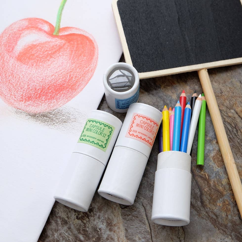 12 mini pencils in mini paper tube