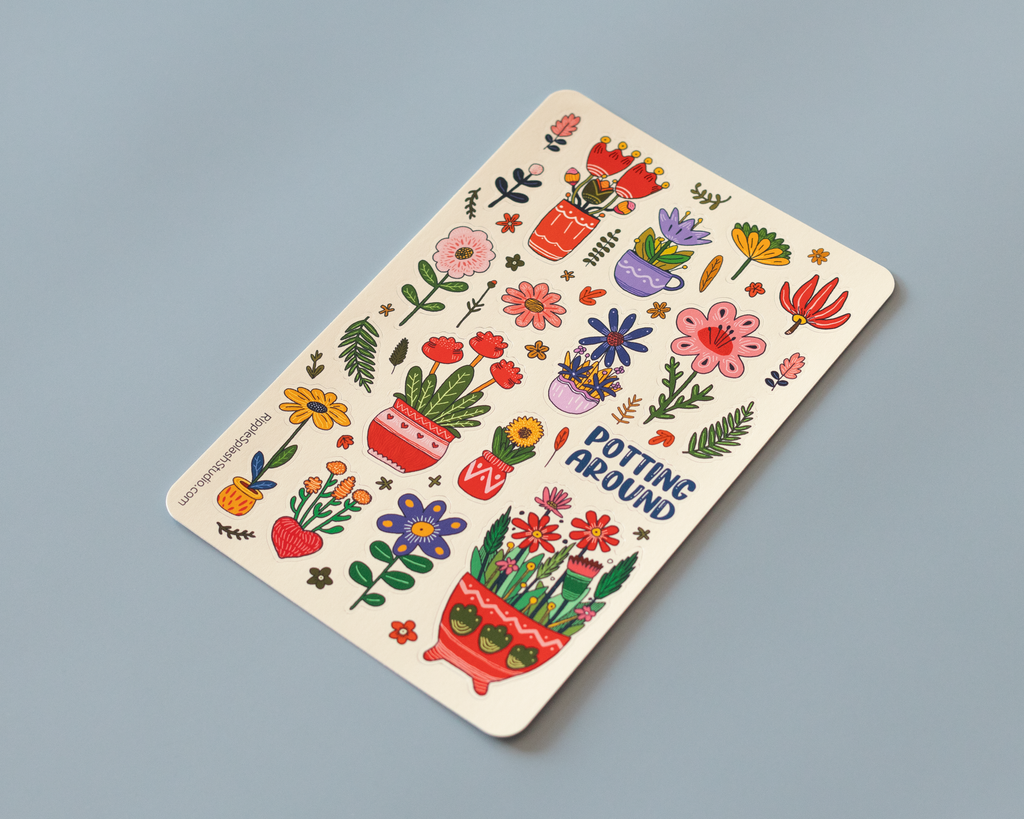 Flower Pot Sticker Sheet