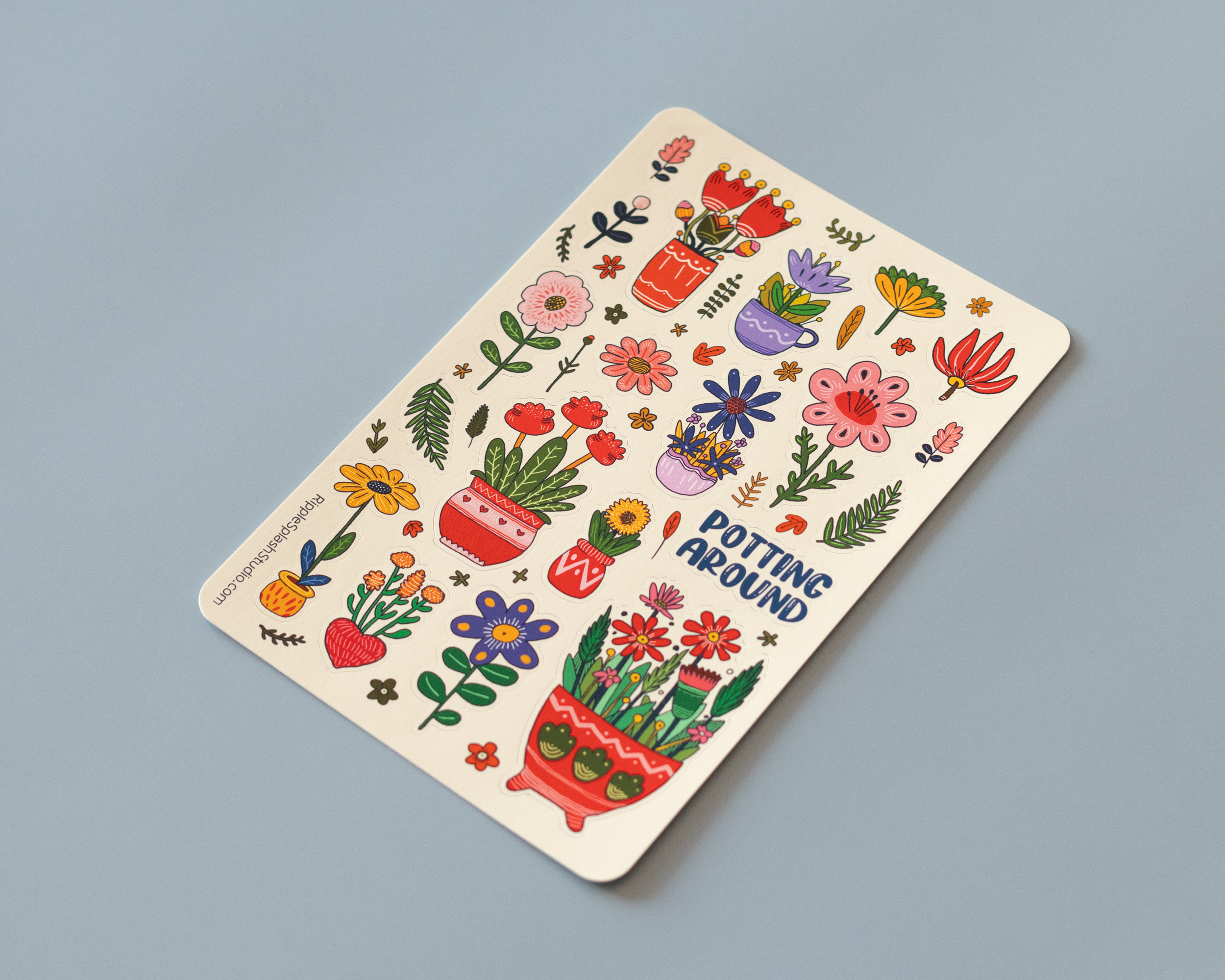 Flower Pot Sticker Sheet