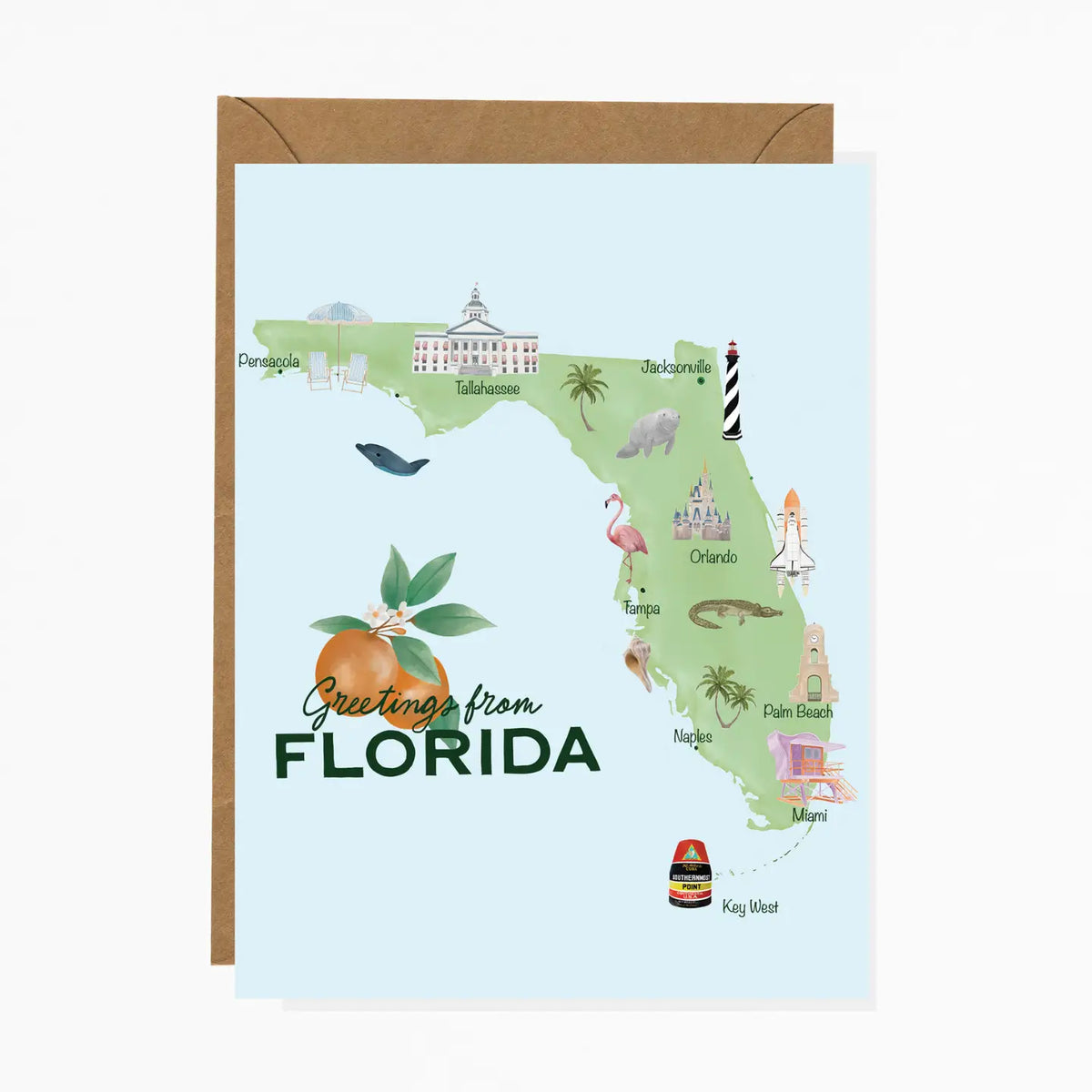 Greetings from Florida Greeting Card