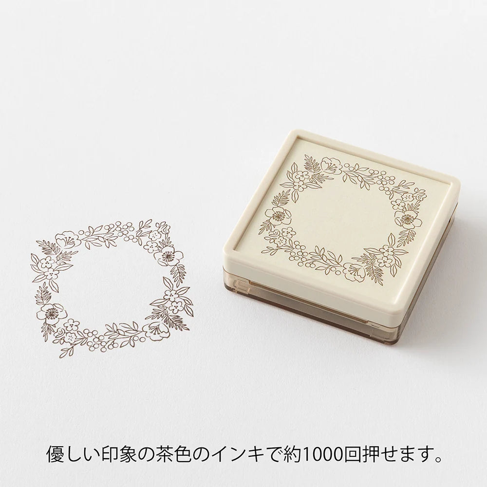 Midori Paintable Pre-Inked Stamp - Floral Decor