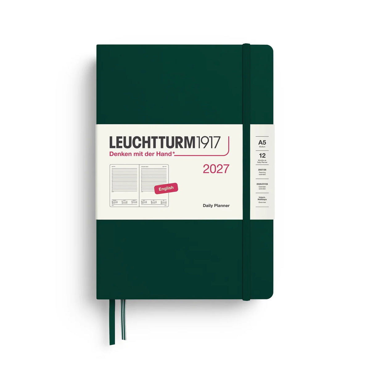 Daily Planner 2027, 12 Months, Ruled