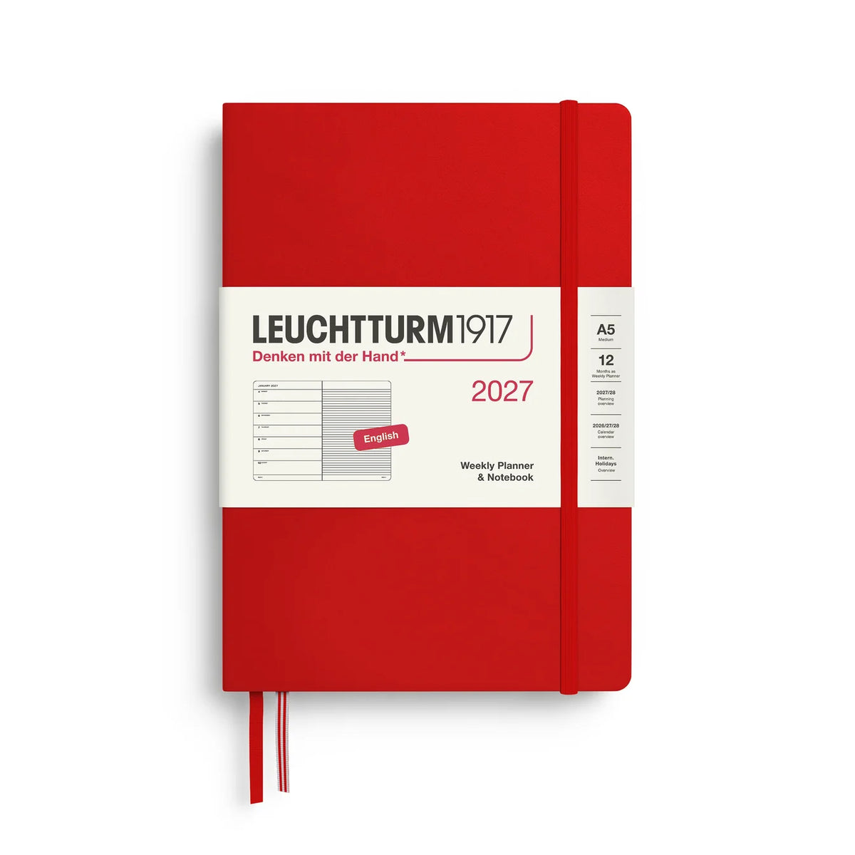 Weekly Planner & Notebook 2027, 12 Months, Ruled