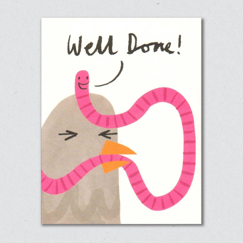 well-done worm card